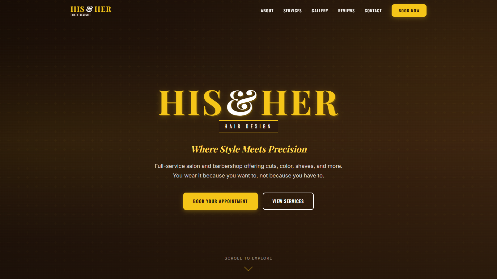 His & Her Hair Design website preview